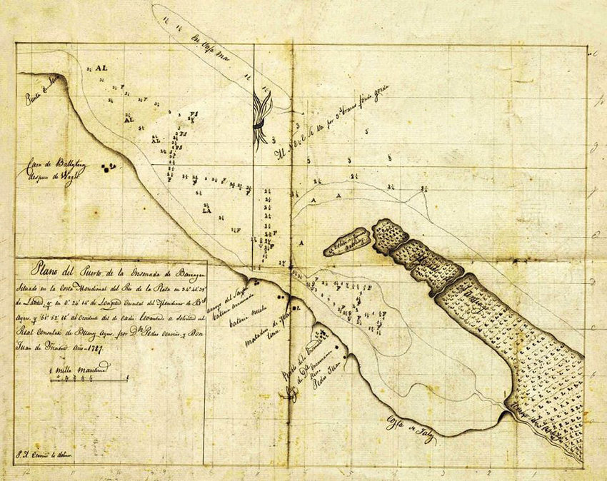 Carta de la Ensenada de Barragan de P Cervino y J de Inciarte 1789 Carta de la Ensenada de Barragan de P Cervino y J de Inciarte 1789